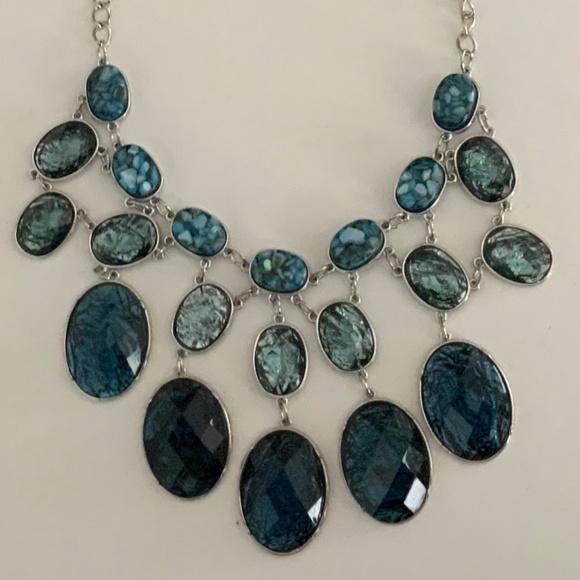 M Haskell Silver-Toned Blue Stone Necklace - Picture 1 of 5